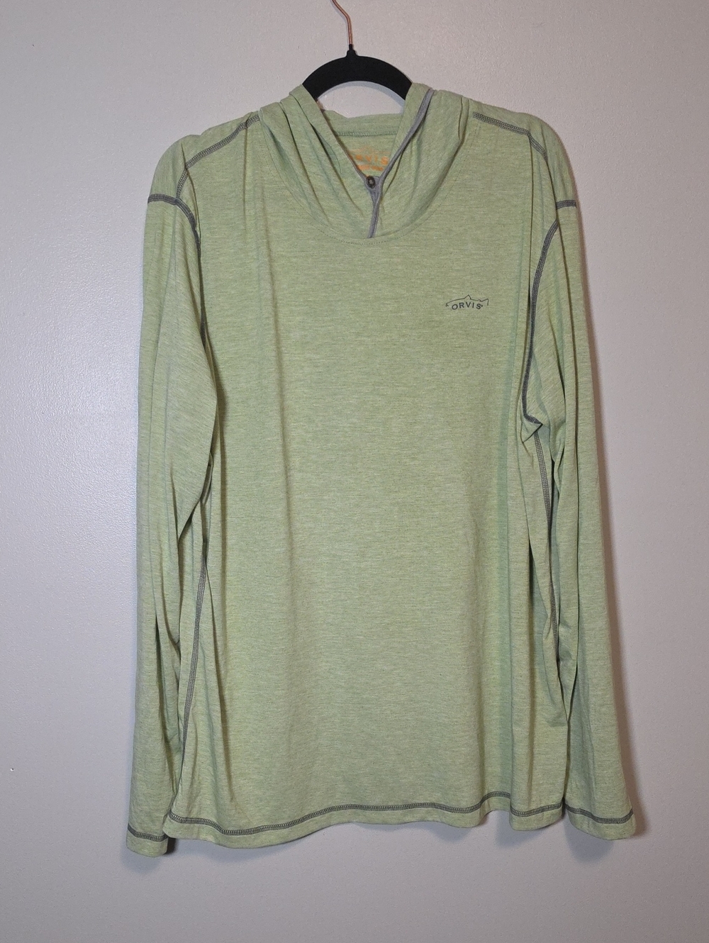 Orvis Light Green Hooded Crewneck Pullover